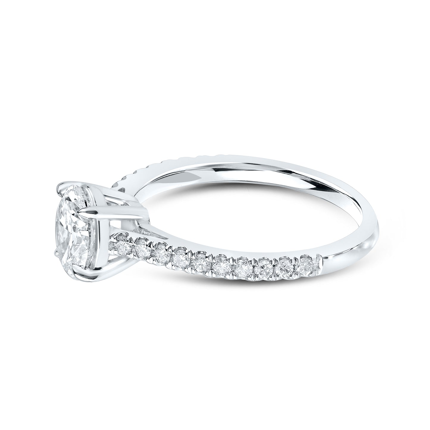 14kt White Gold 1.25 CTW Oval Lab Diamond Ring