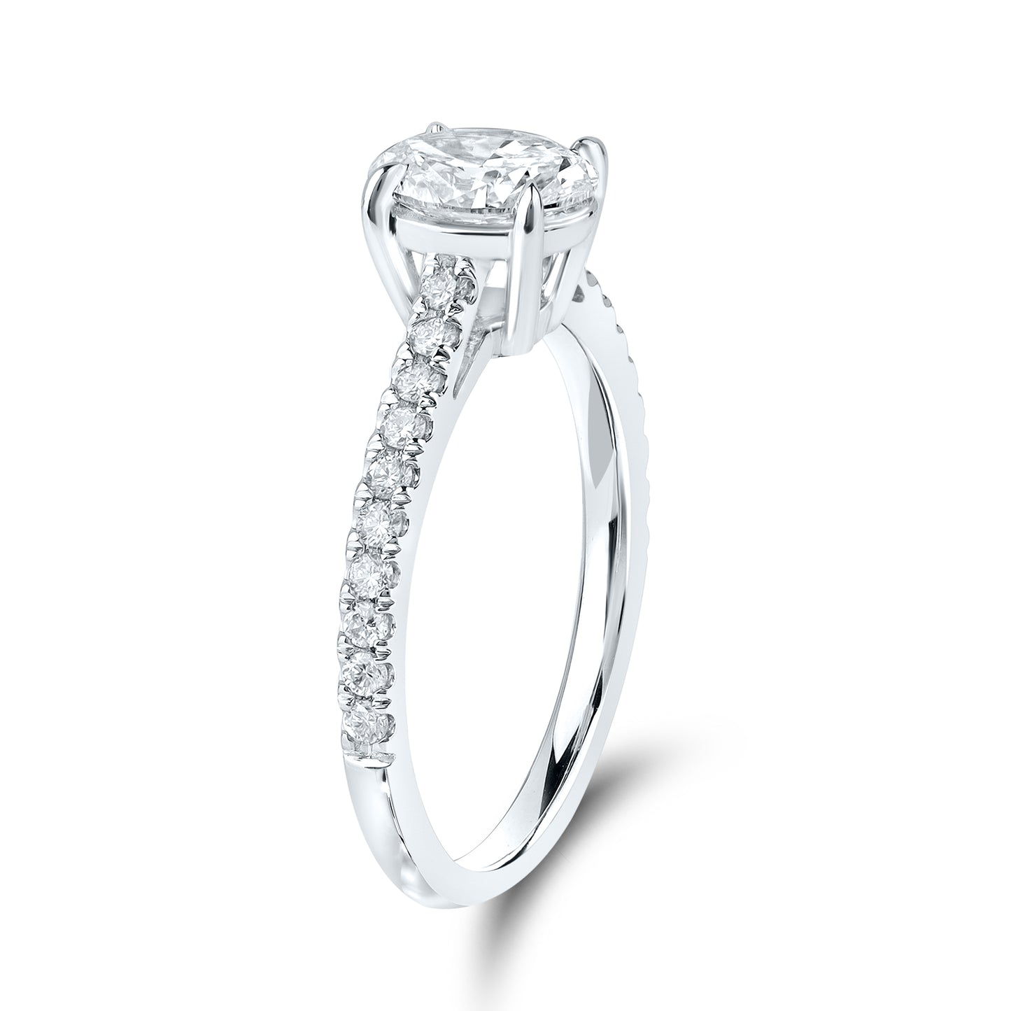 14kt White Gold 1.25 CTW Oval Lab Diamond Ring