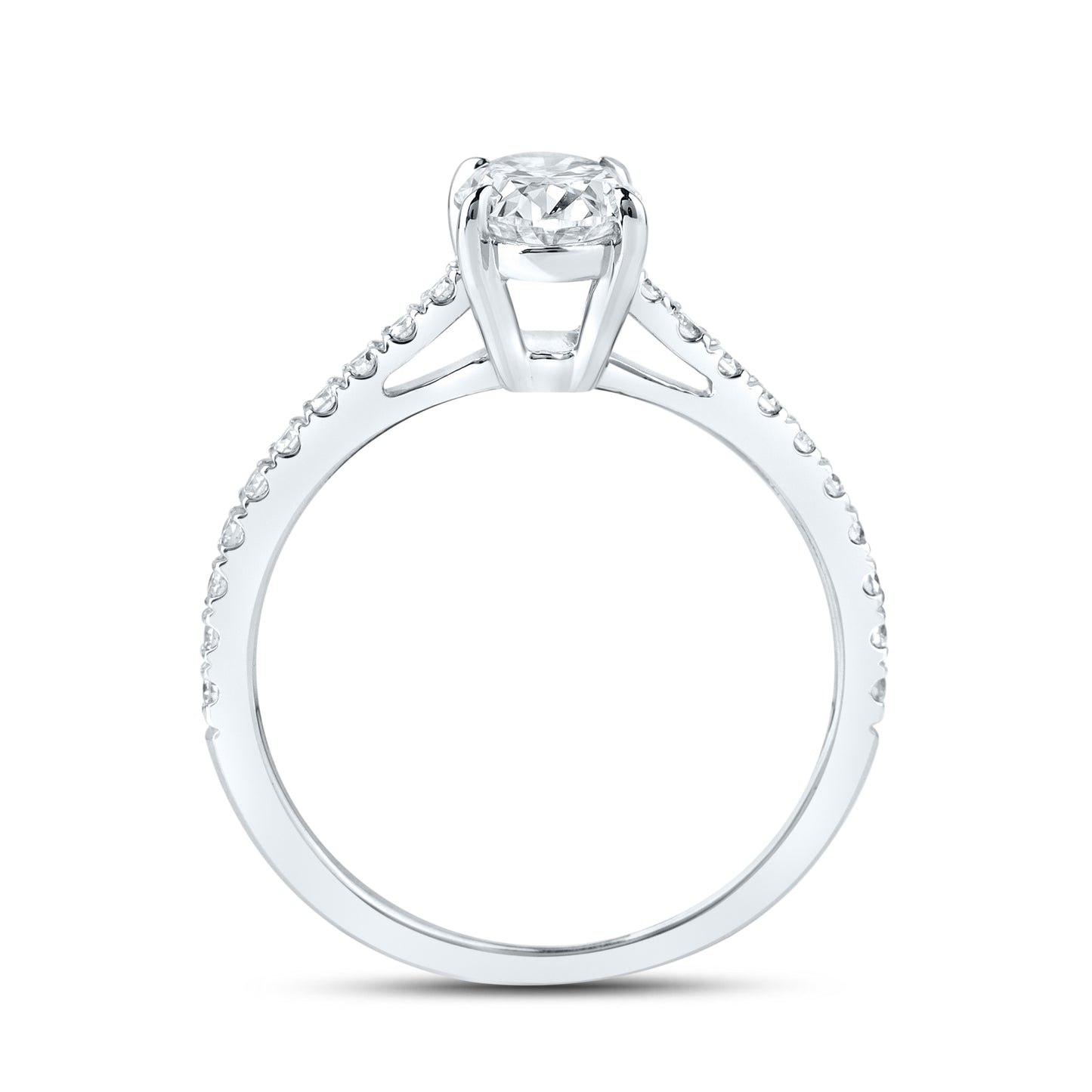 14kt White Gold 1.25 CTW Oval Lab Diamond Ring
