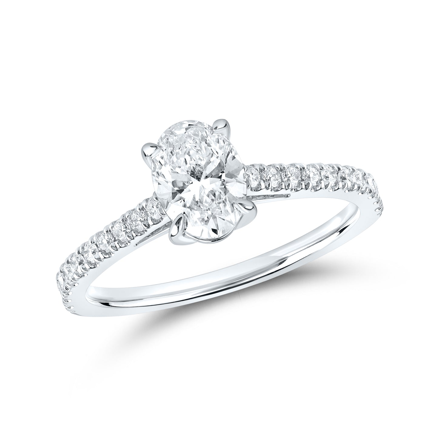 14kt White Gold 1.25 CTW Oval Lab Diamond Ring