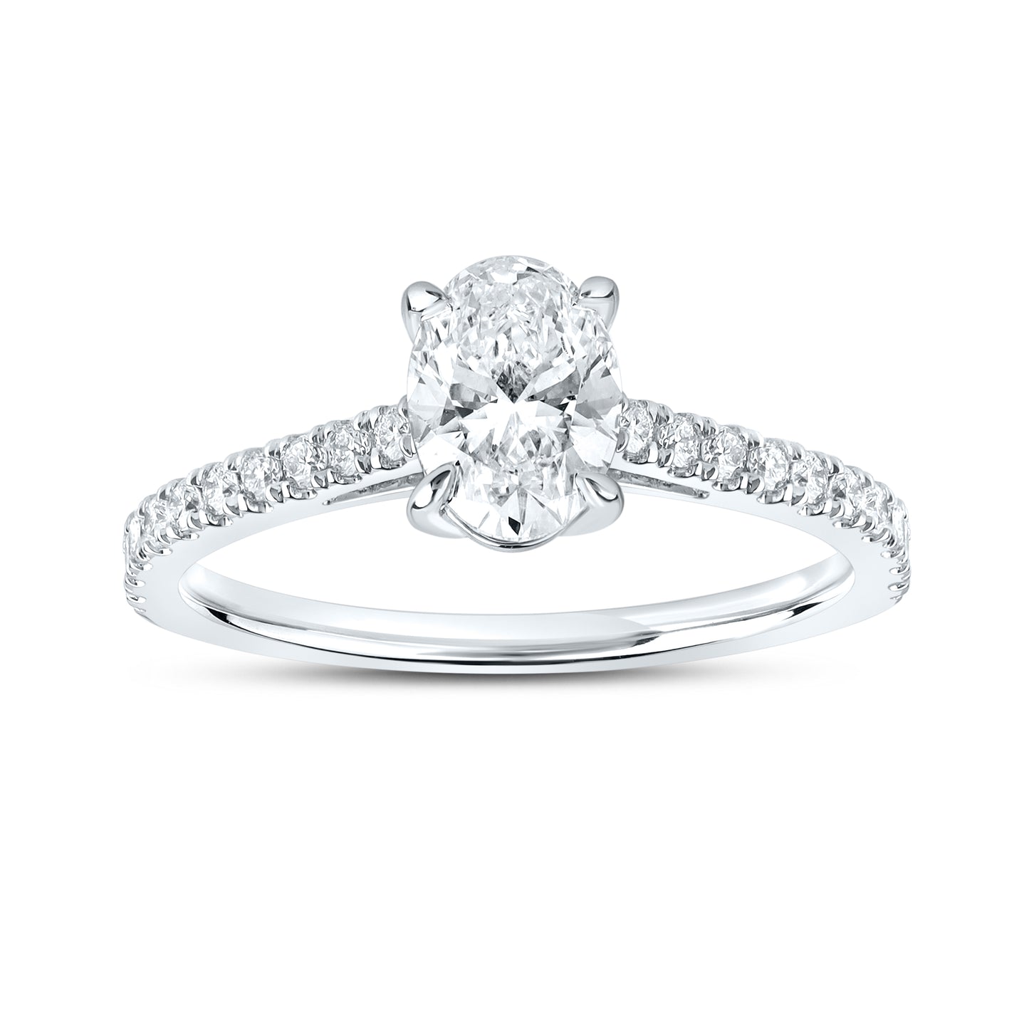 14kt White Gold 1.25 CTW Oval Lab Diamond Ring