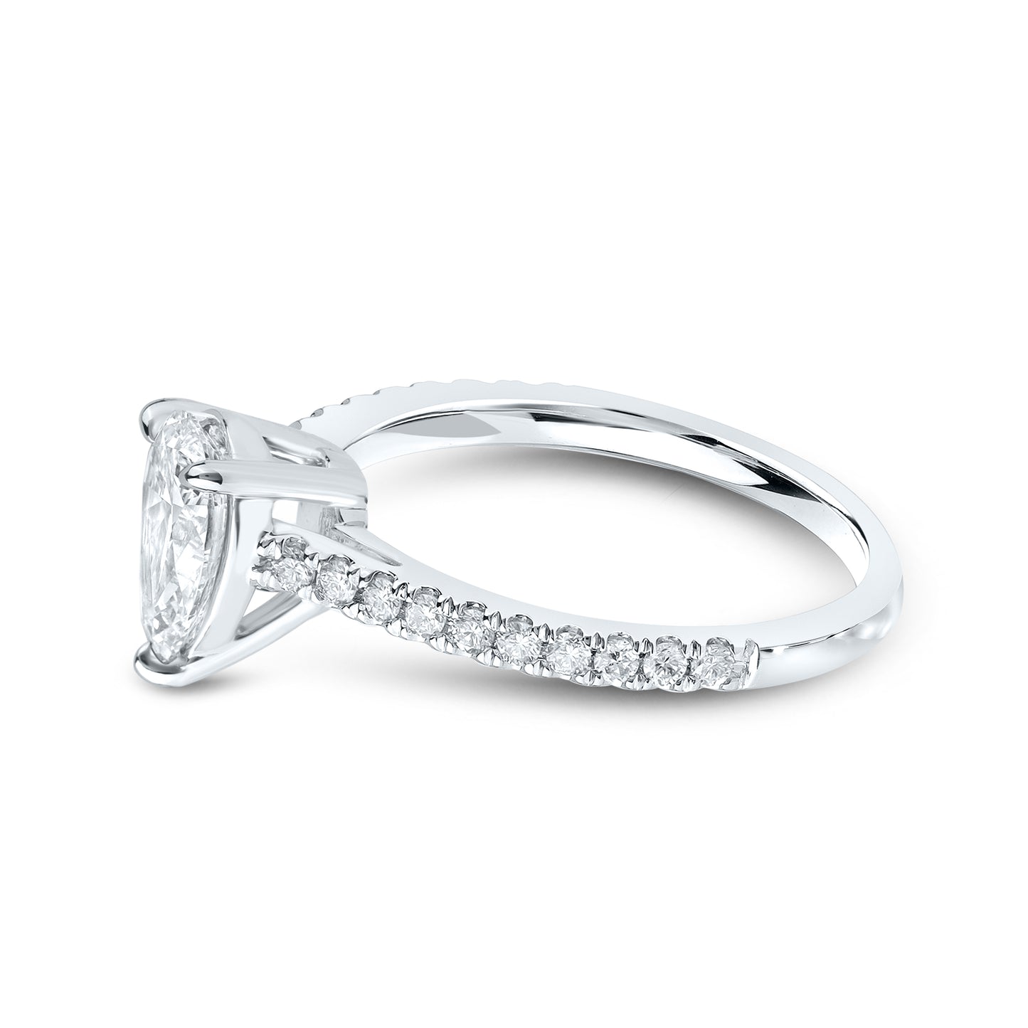 14kt White Gold 1.25 CTW Teardrop Lab Diamond Ring