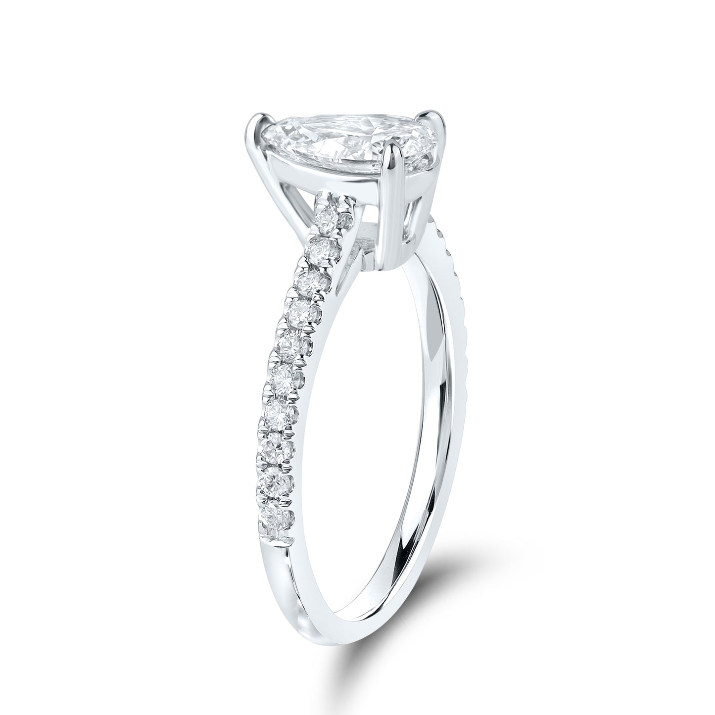 14kt White Gold 1.25 CTW Teardrop Lab Diamond Ring