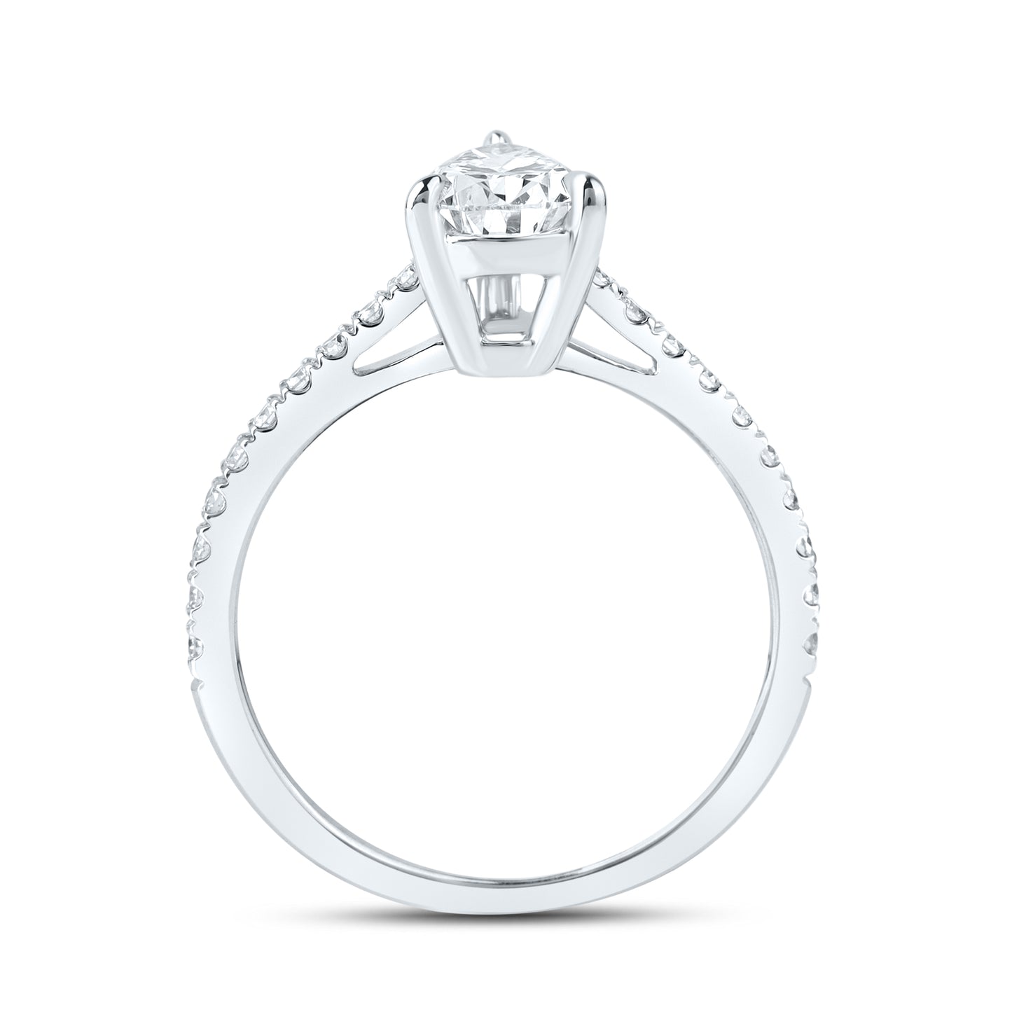 14kt White Gold 1.25 CTW Teardrop Lab Diamond Ring