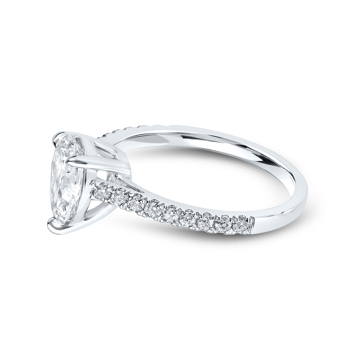 14kt White Gold 1.75 CTW Teardrop Lab Diamond Ring