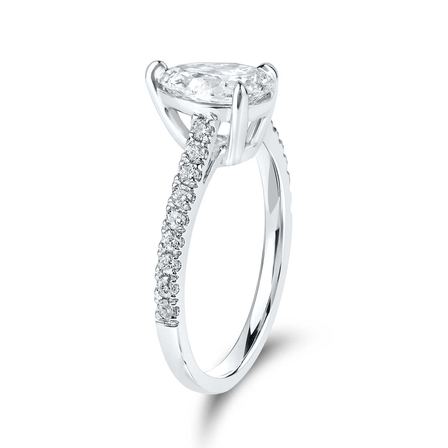 14kt White Gold 1.75 CTW Teardrop Lab Diamond Ring