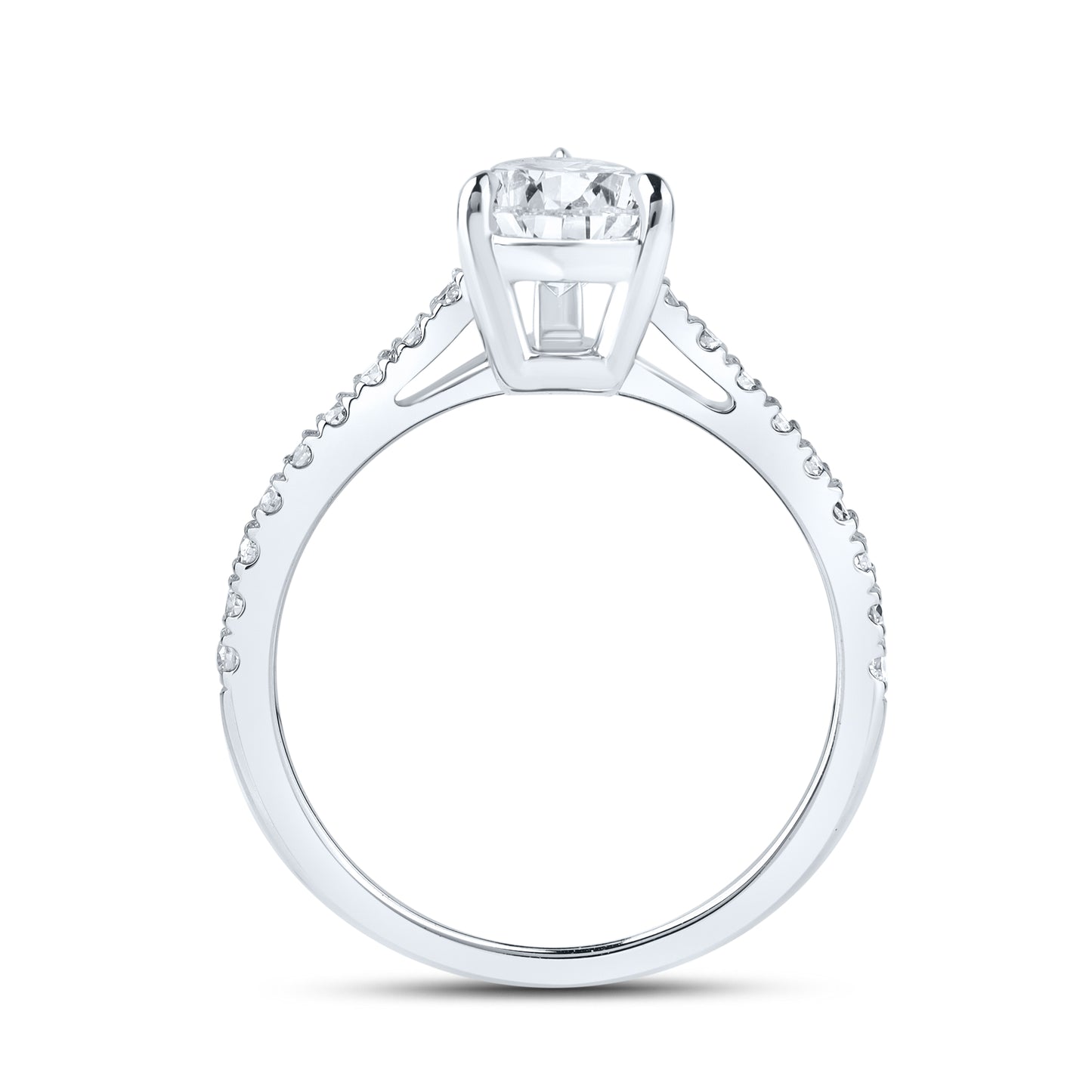 14kt White Gold 1.75 CTW Teardrop Lab Diamond Ring