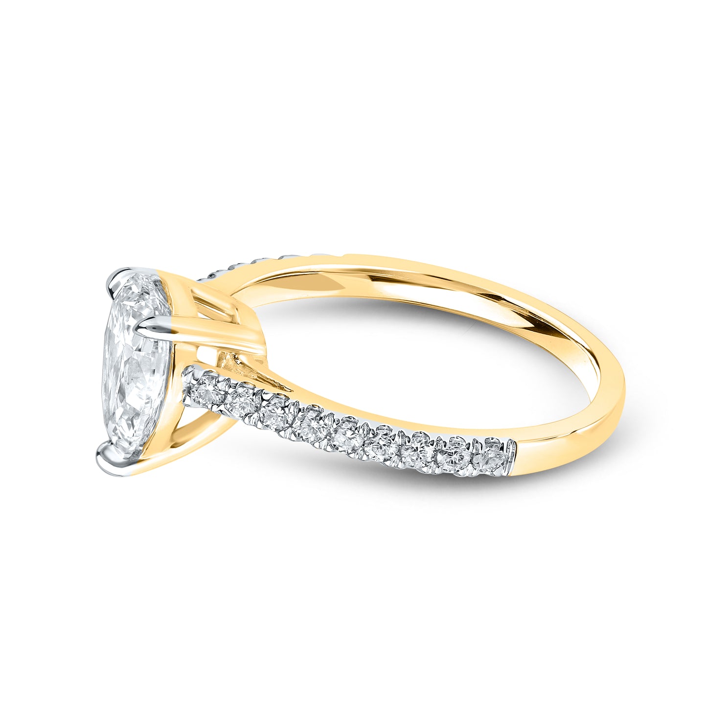 14kt Yellow Gold 1.75 CTW Teardrop Lab Diamond Ring