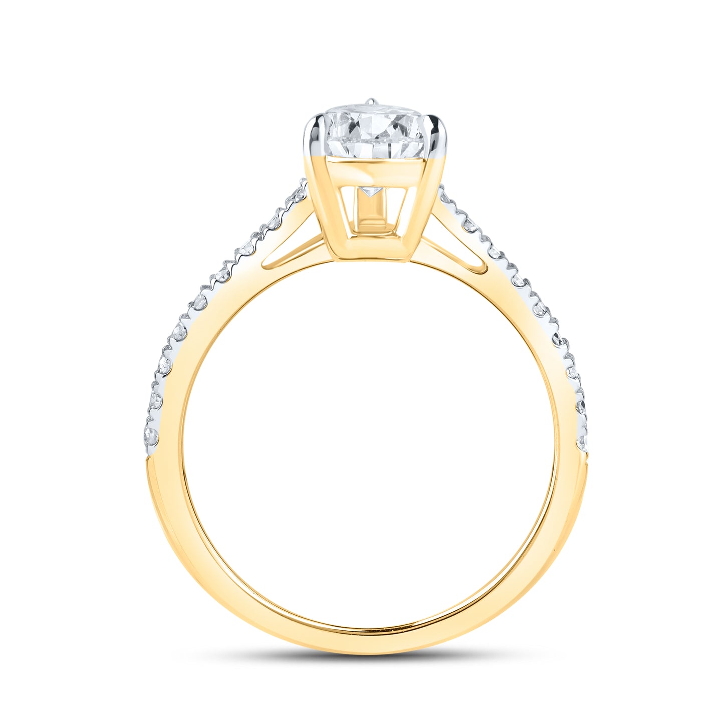 14kt Yellow Gold 1.75 CTW Teardrop Lab Diamond Ring