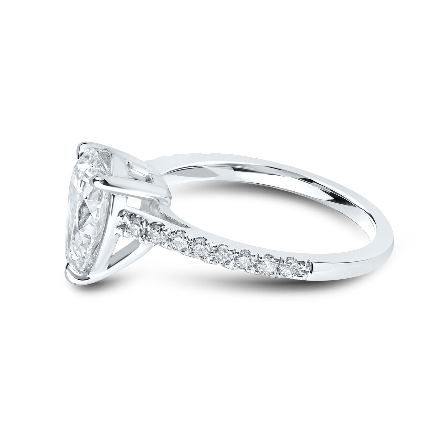 14kt White Gold 2.25 CTW Teardrop Lab Diamond Ring