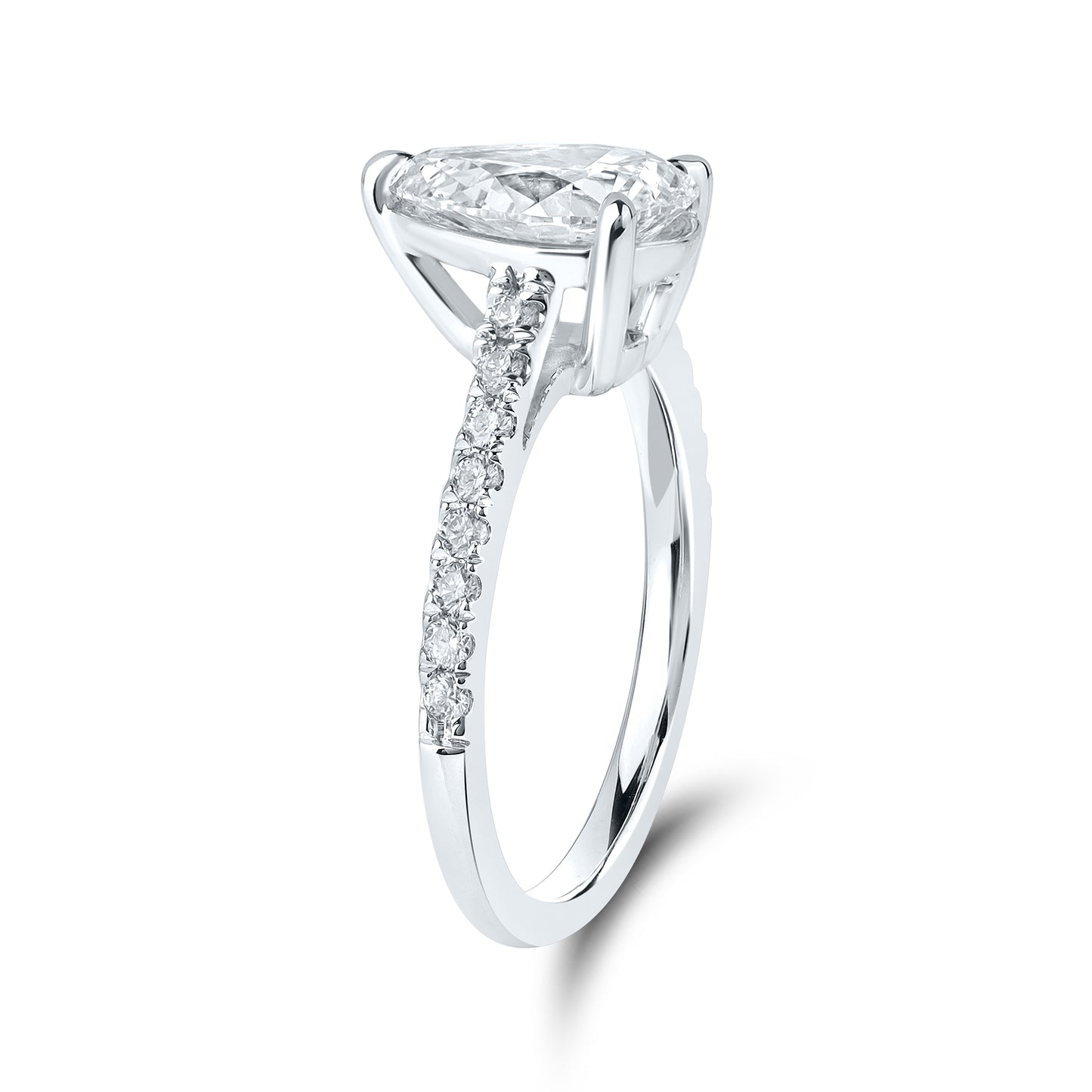14kt White Gold 2.25 CTW Teardrop Lab Diamond Ring