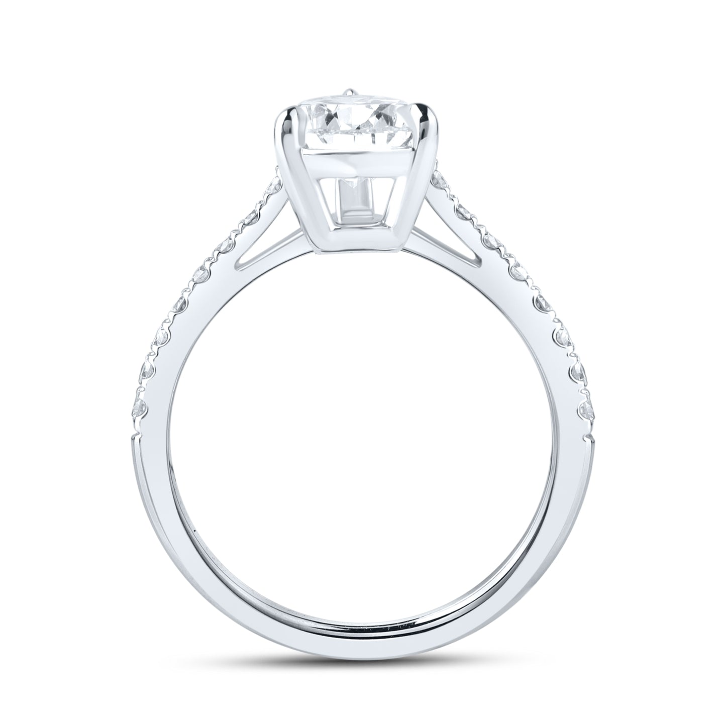 14kt White Gold 2.25 CTW Teardrop Lab Diamond Ring