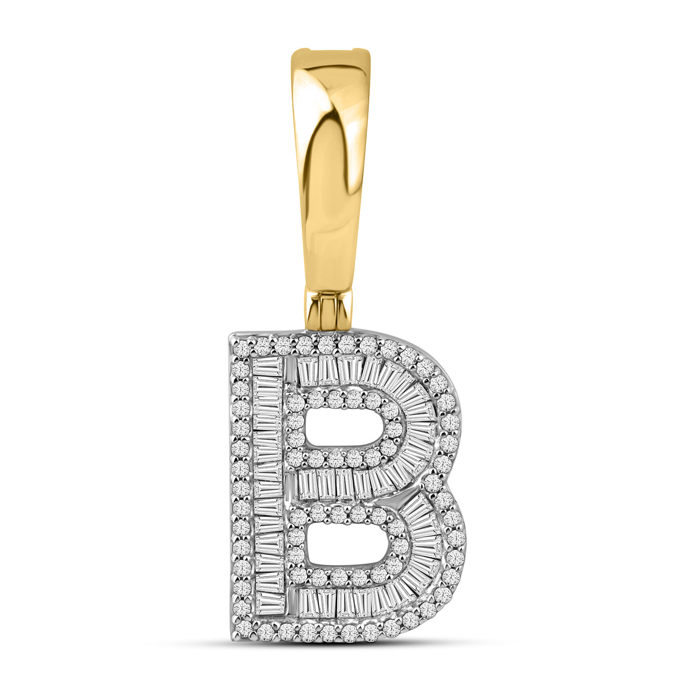 10kt yellow gold 0.54ctw Diamond Initial B charm