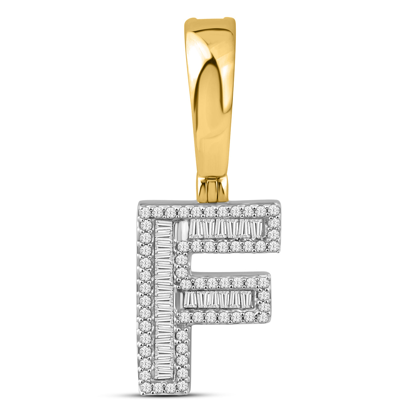 10kt yellow gold 0.38ctw Diamond Initial F Charm