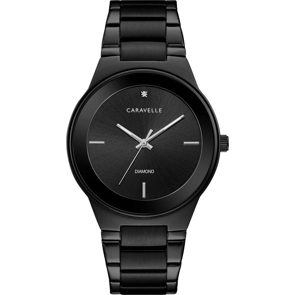 Men's Caravelle by Bulova Diamond Accent Black IP Watch (Model: 45D108)