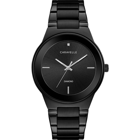Men's Caravelle by Bulova Diamond Accent Black IP Watch (Model: 45D108)