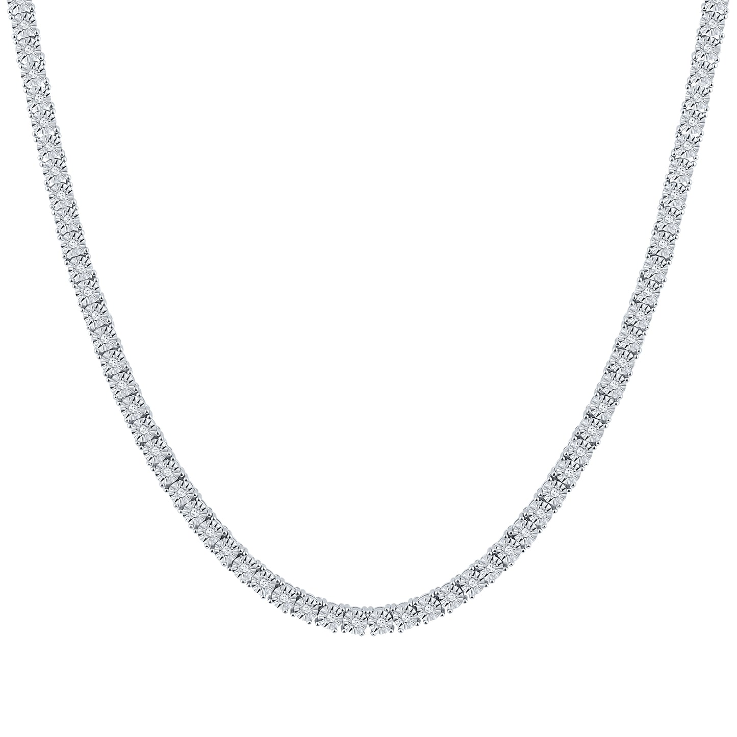 10kt white gold 1.33ctw Diamond tennis necklace