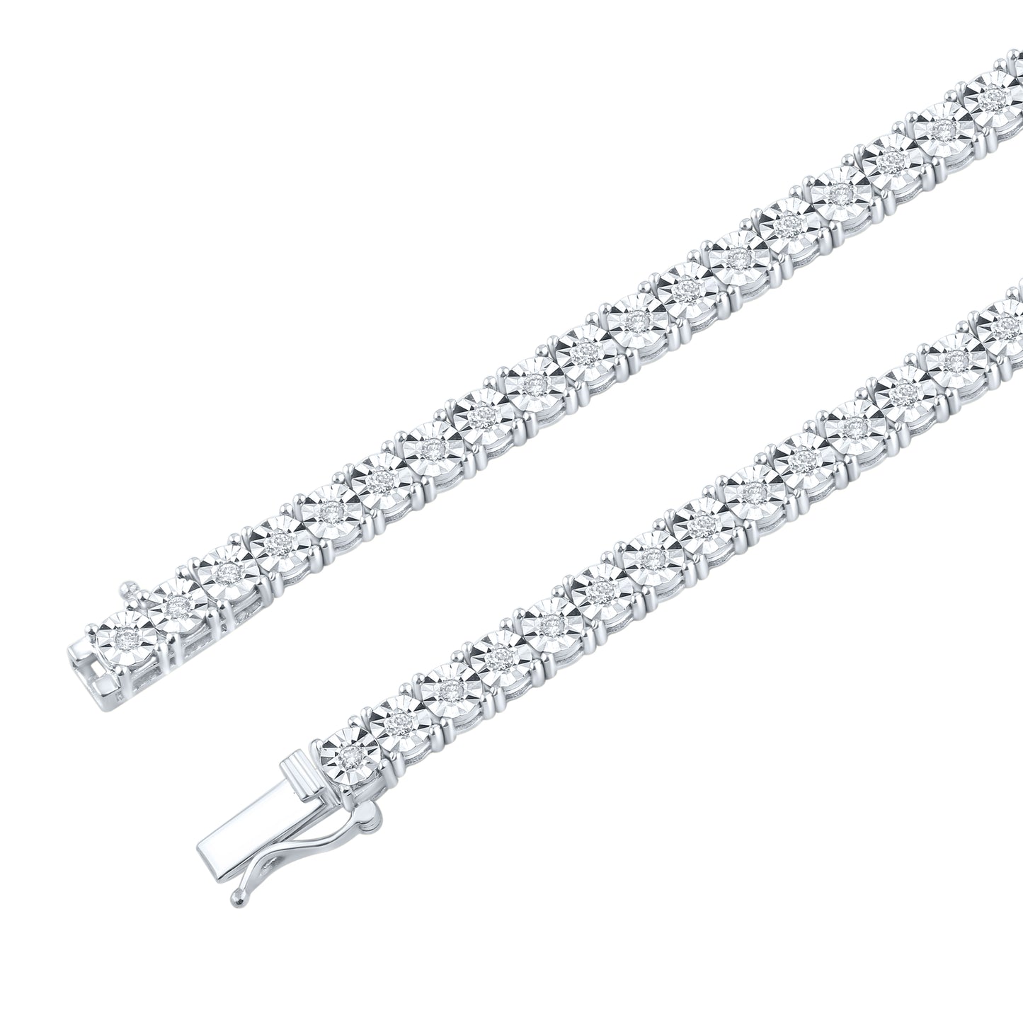 10kt white gold 1.33ctw Diamond tennis necklace
