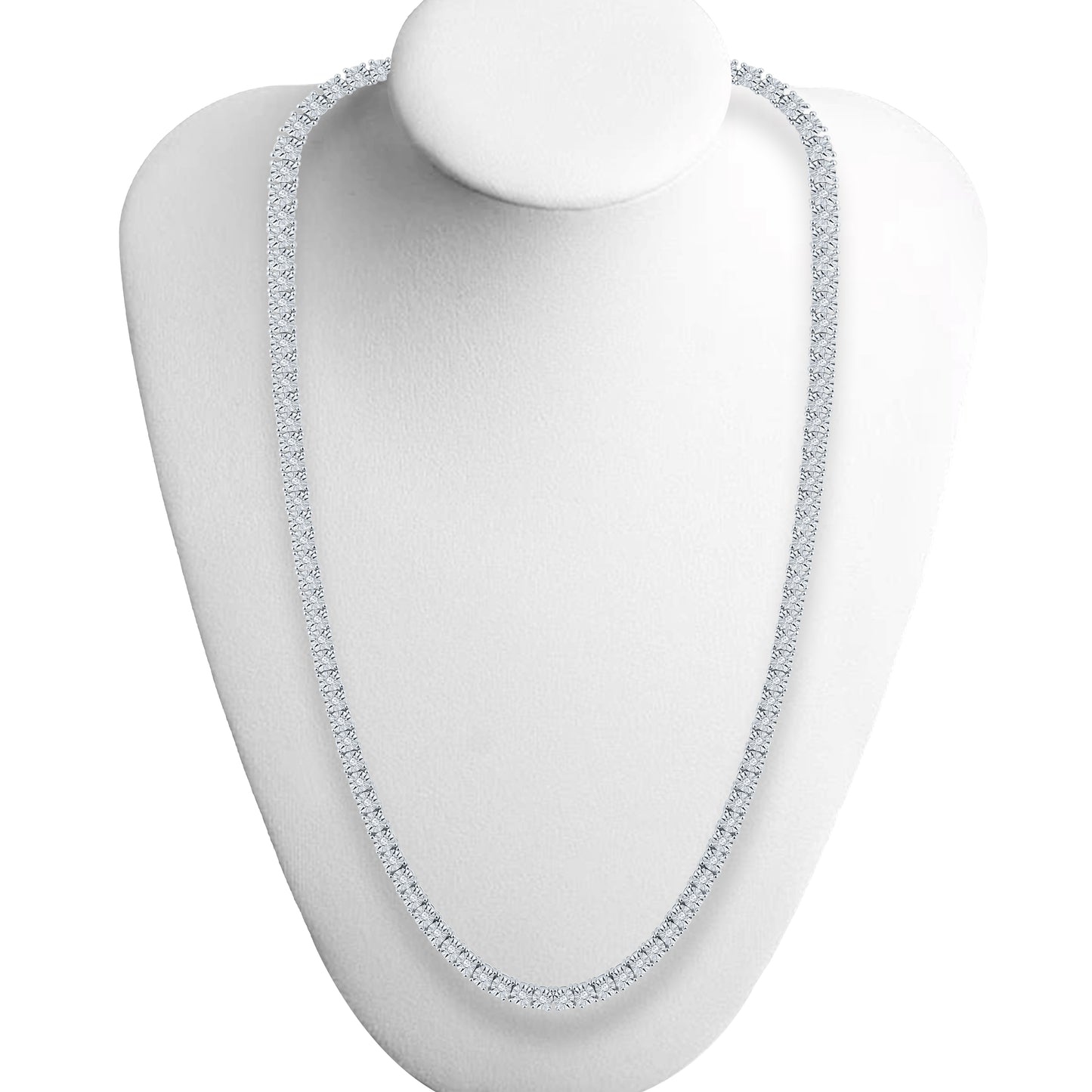 10kt white gold 1.33ctw Diamond tennis necklace