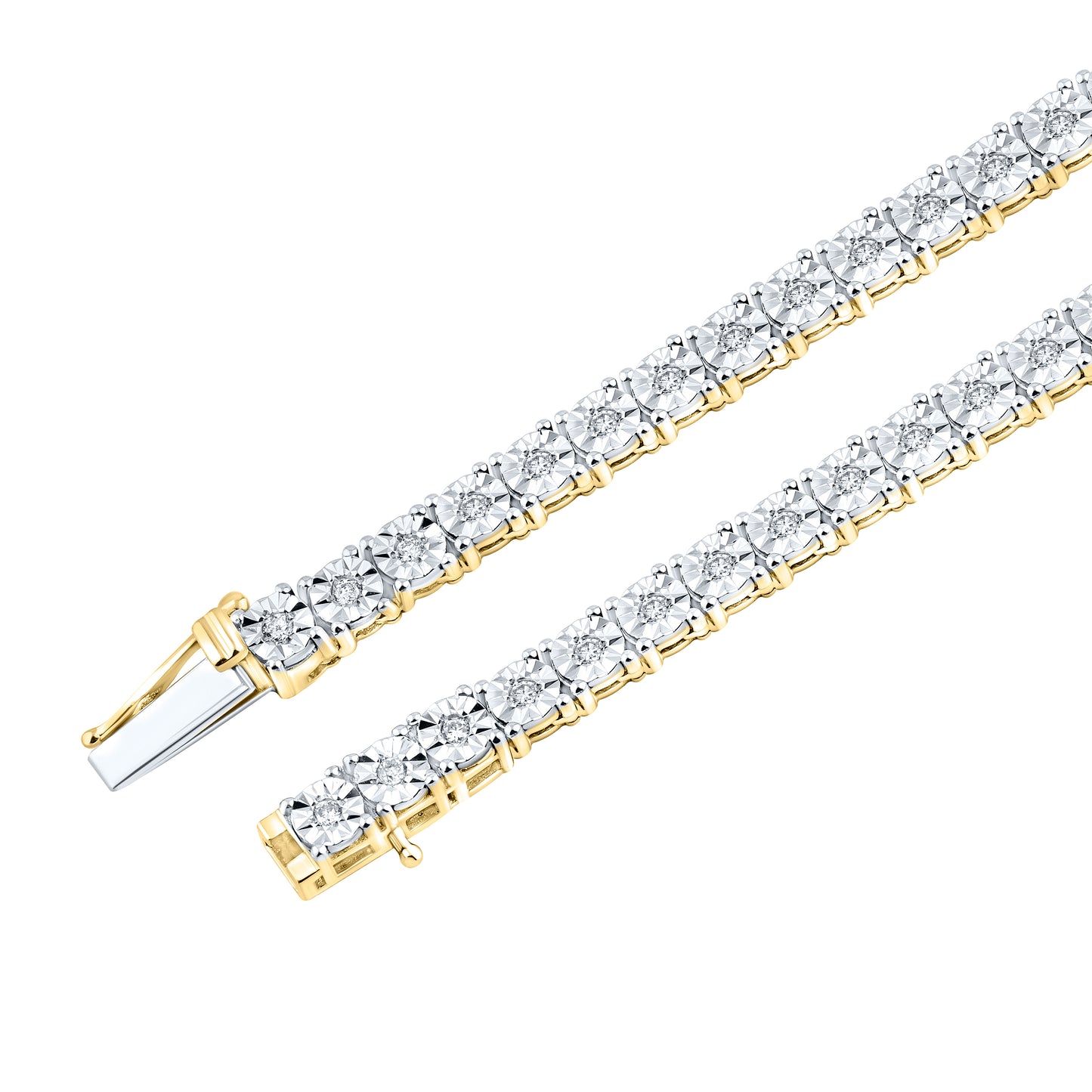 10kt yellow gold 1.30ctw Diamond Tennis Chain
