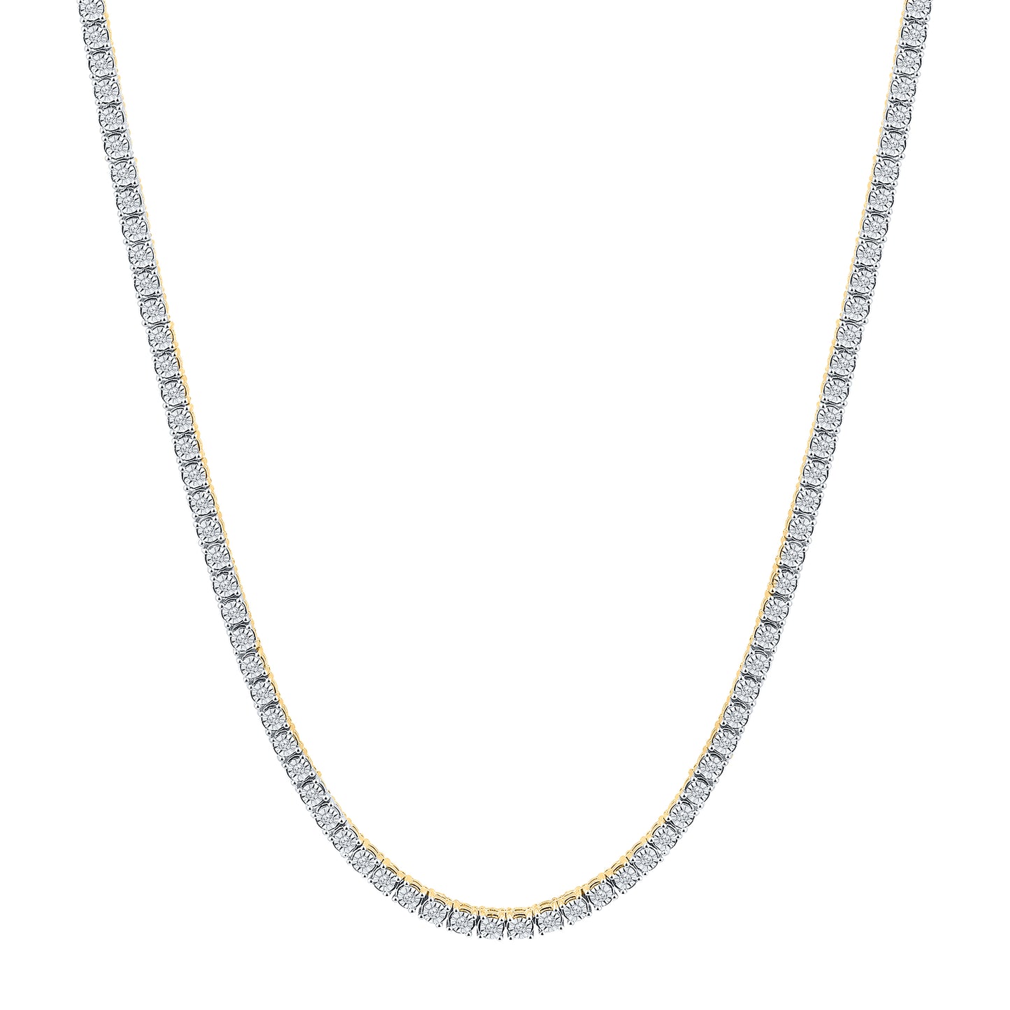10kt yellow gold 1.34ctw Diamond Tennis necklace