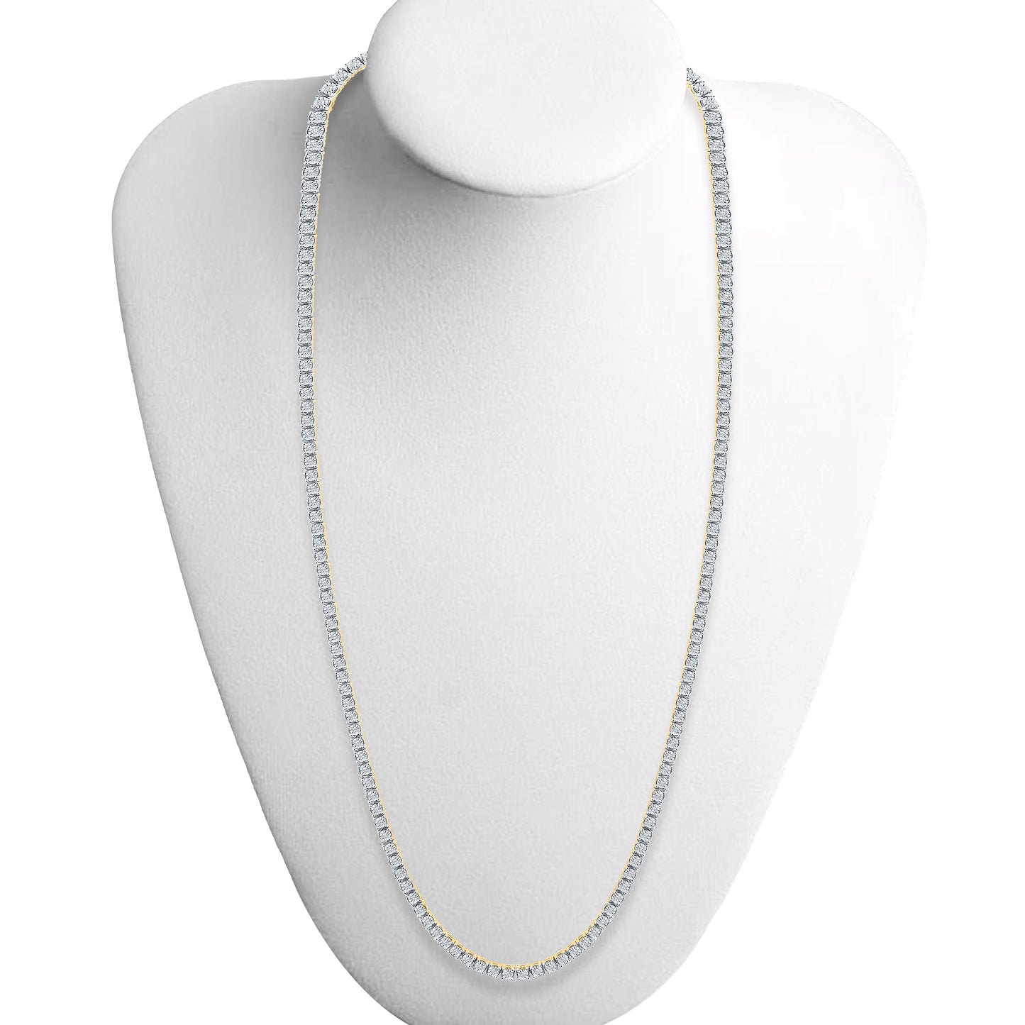 10kt yellow gold 1.34ctw Diamond Tennis necklace