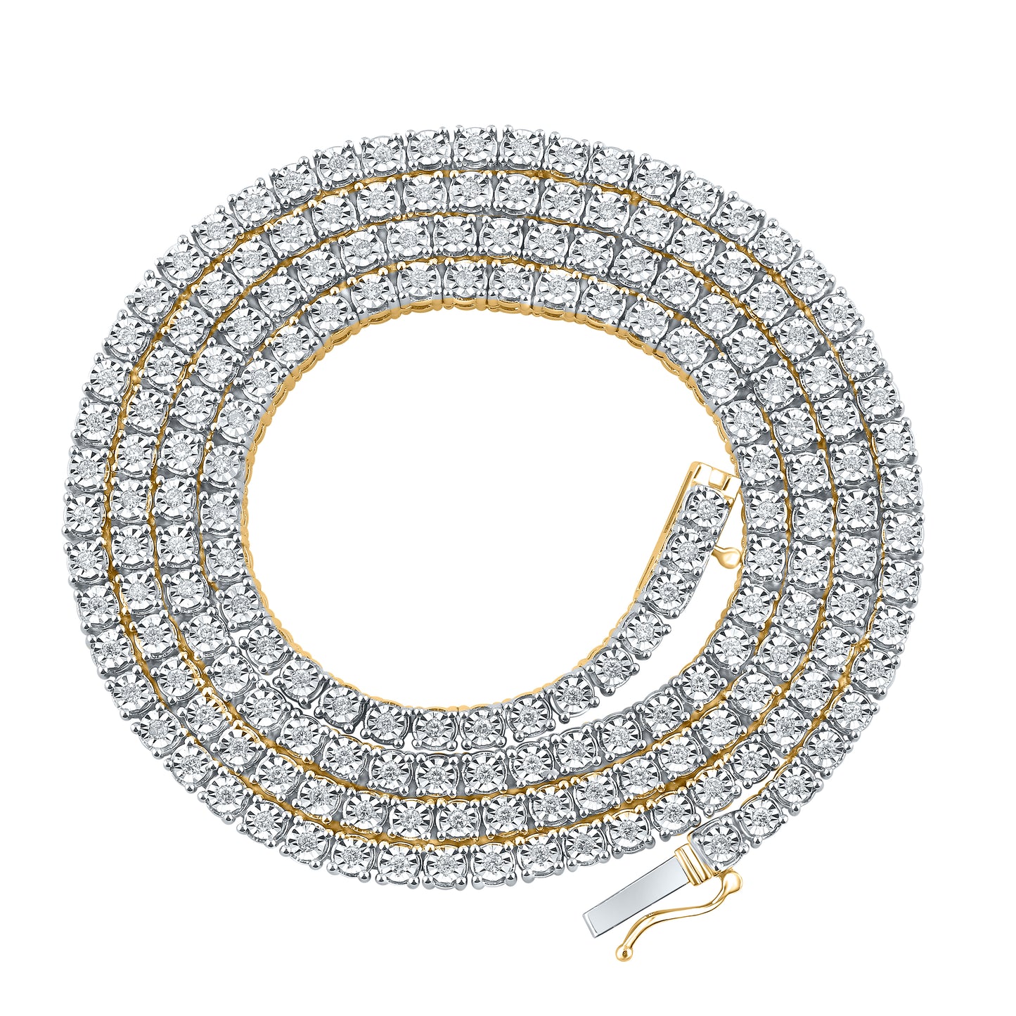 10kt yellow gold 1.34ctw Diamond Tennis necklace