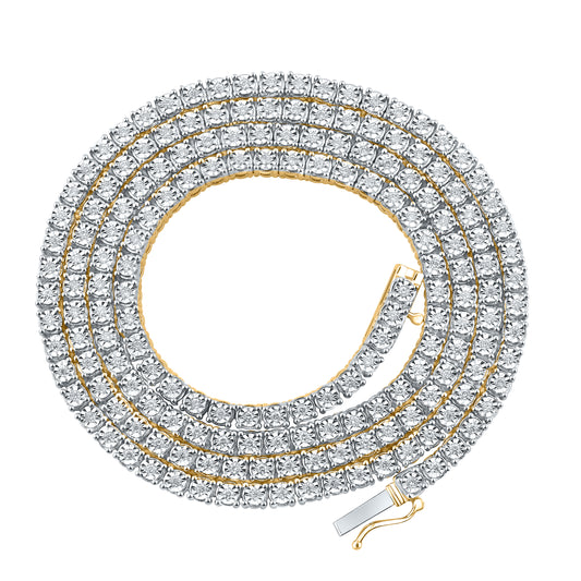 10kt yellow gold 1.34ctw Diamond Tennis necklace