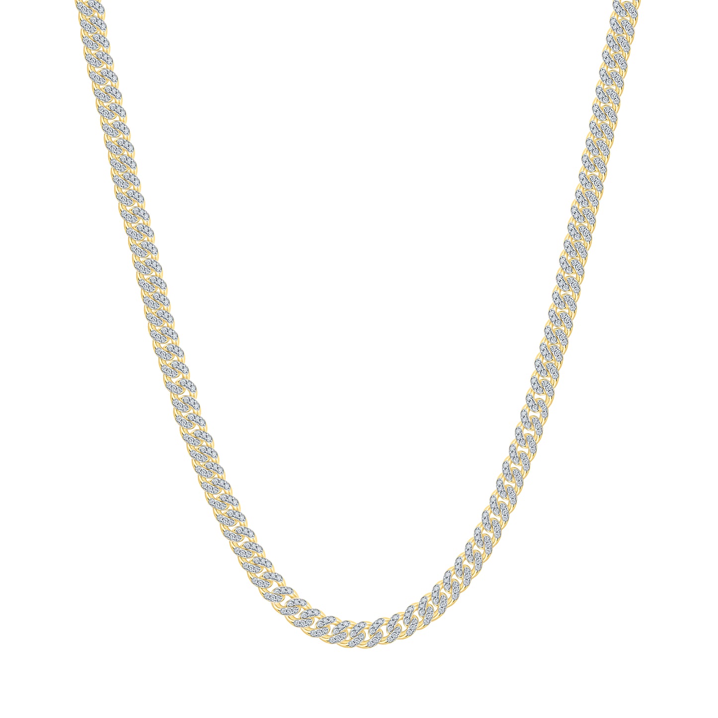 10kt yellow gold 11.9ctw Diamond Cuban necklace