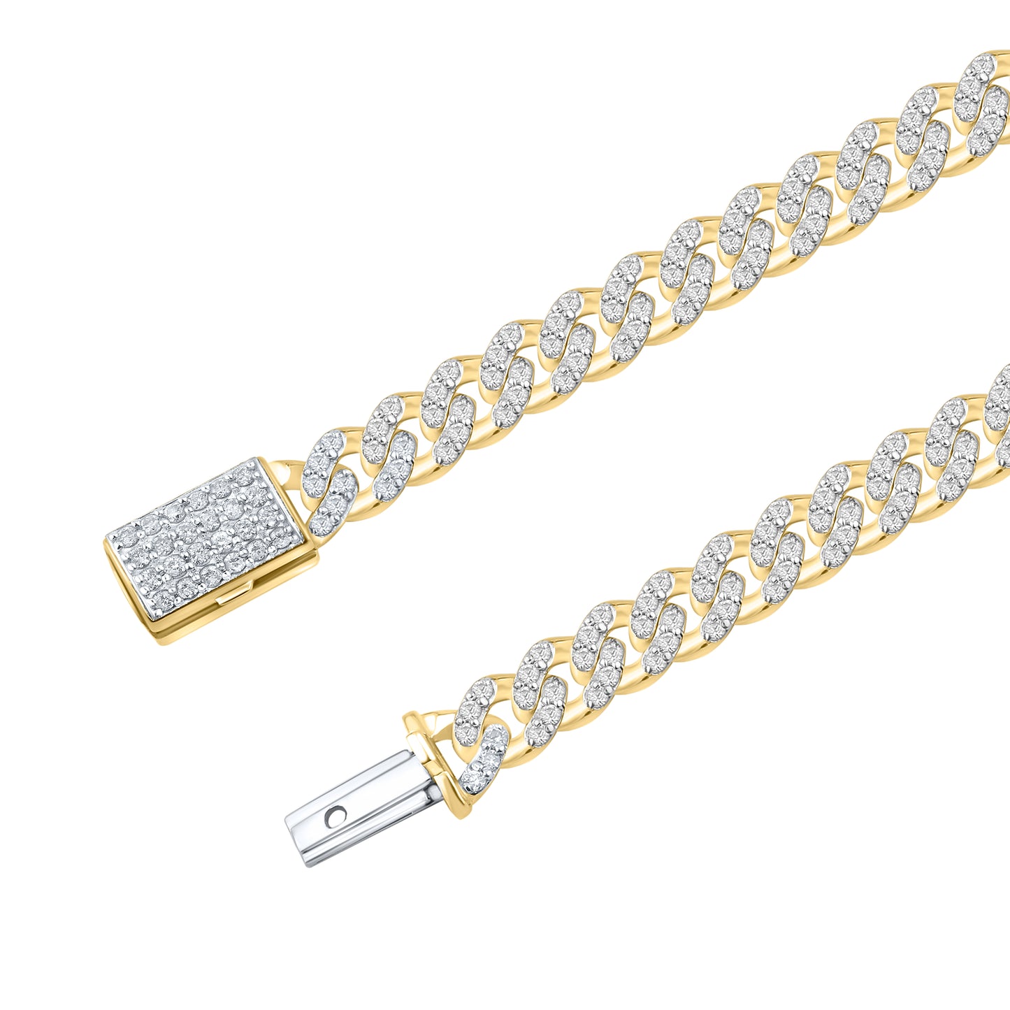 10kt yellow gold 11.9ctw Diamond Cuban necklace