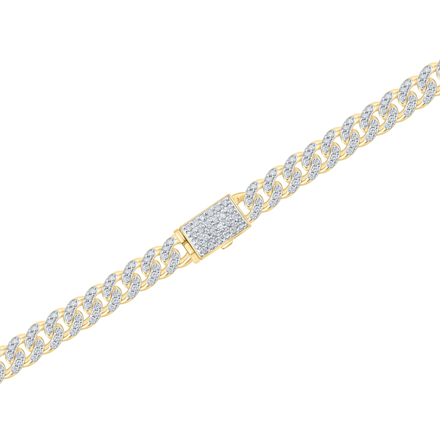 10kt yellow gold 11.9ctw Diamond Cuban necklace