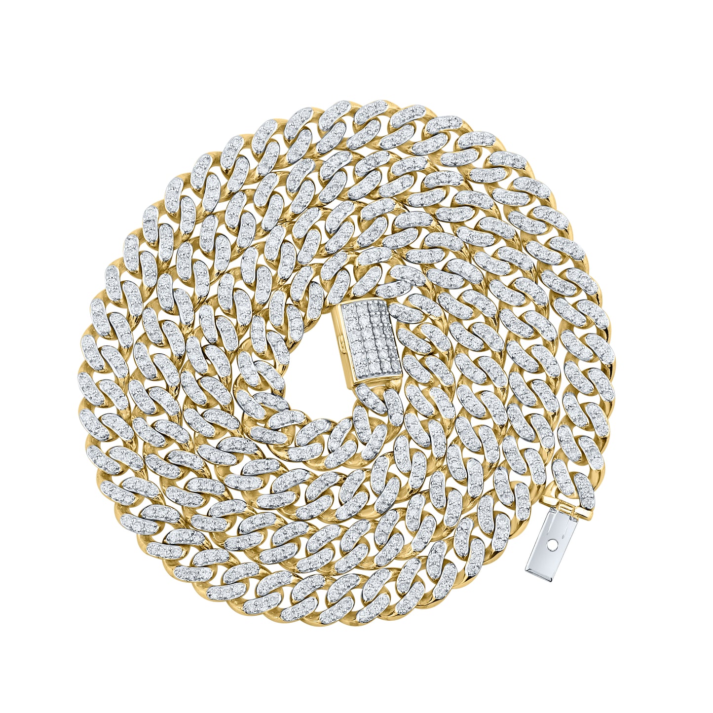 10kt yellow gold 11.9ctw Diamond Cuban necklace