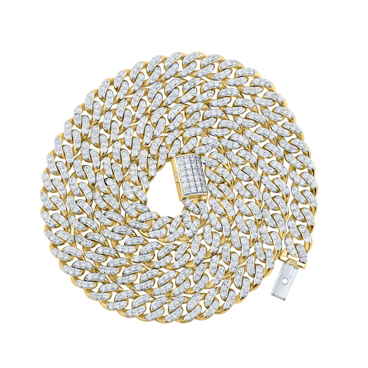 10kt yellow gold 11.9ctw Diamond Cuban necklace