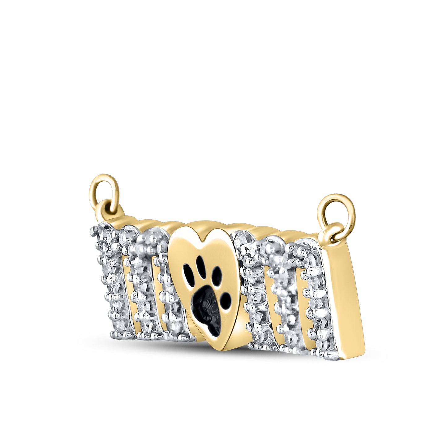 10kt Yellow Gold 0.10 CTW Mom Diamond Pendant