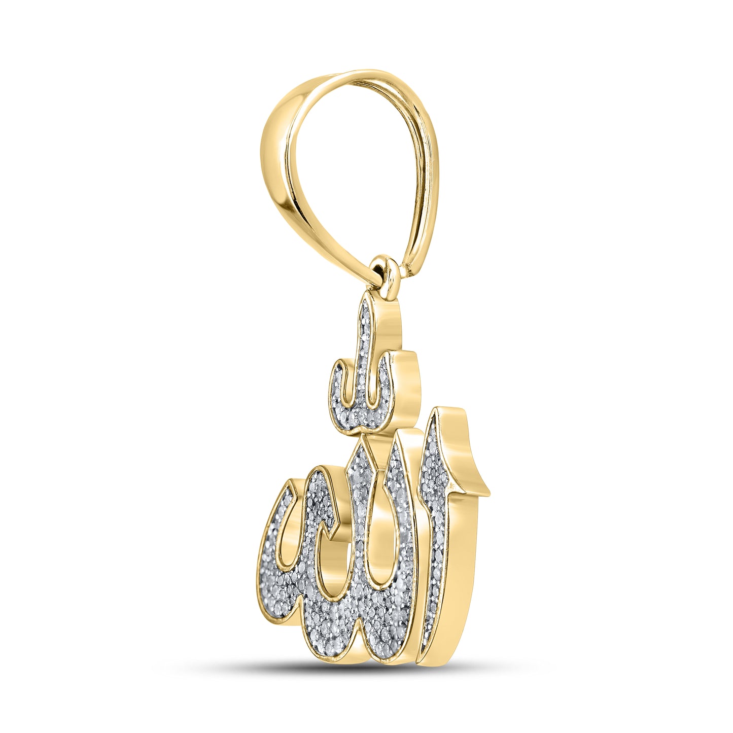 10kt Yellow Gold 0.61 CTW Allah Diamond Charm