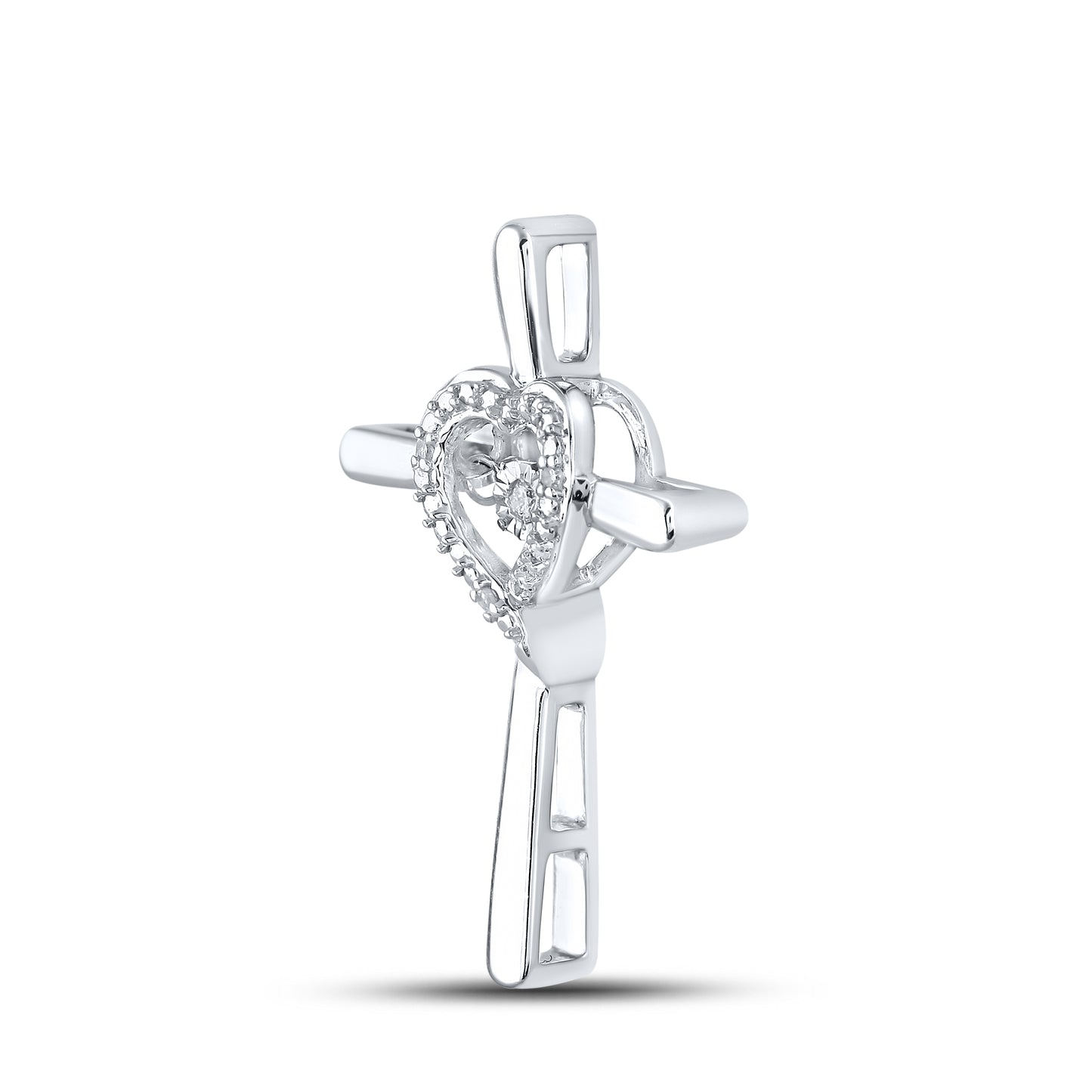14KT WHITE GOLD 0.02 CTW DIAMOND PENDANT
