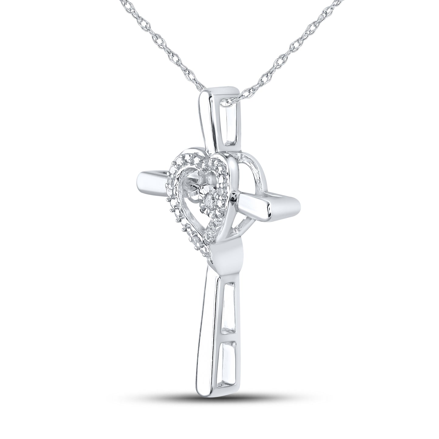14KT WHITE GOLD 0.02 CTW DIAMOND PENDANT