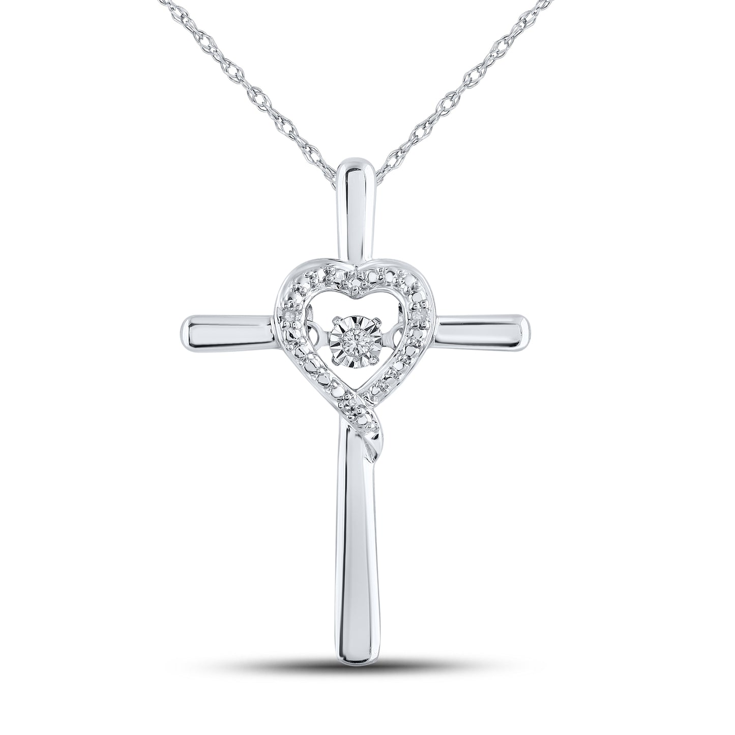 14KT WHITE GOLD 0.02 CTW DIAMOND PENDANT
