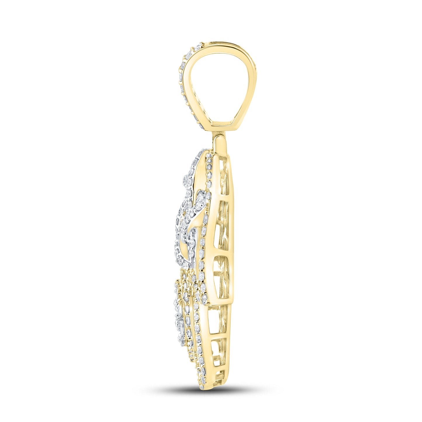 10kt yellow gold 2.82ctw Diamond Hamsa Charm