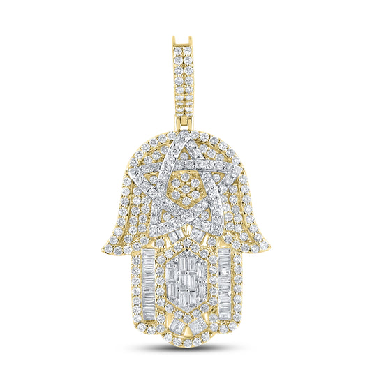 10kt yellow gold 2.82ctw Diamond Hamsa Charm