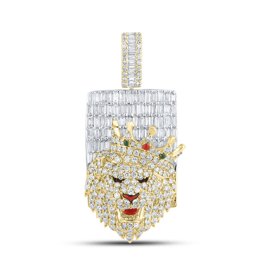 10kt Yellow Gold 3.74 CTW Diamond Lion Charm
