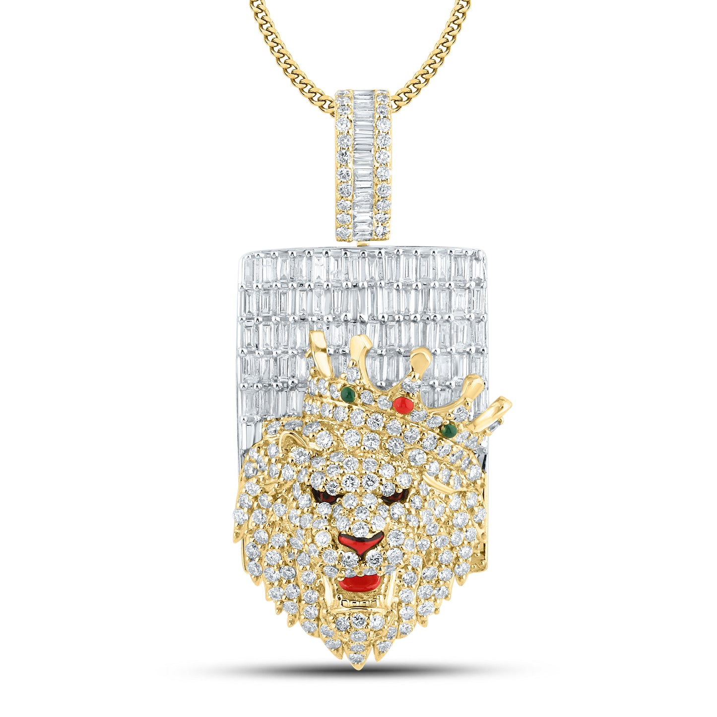 10kt Yellow Gold 3.74 CTW Diamond Lion Charm