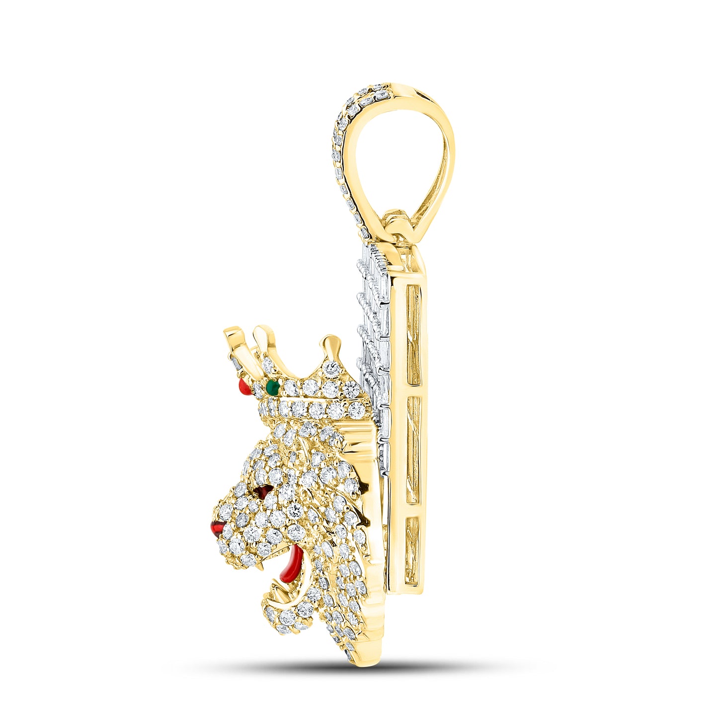 10kt Yellow Gold 3.74 CTW Diamond Lion Charm