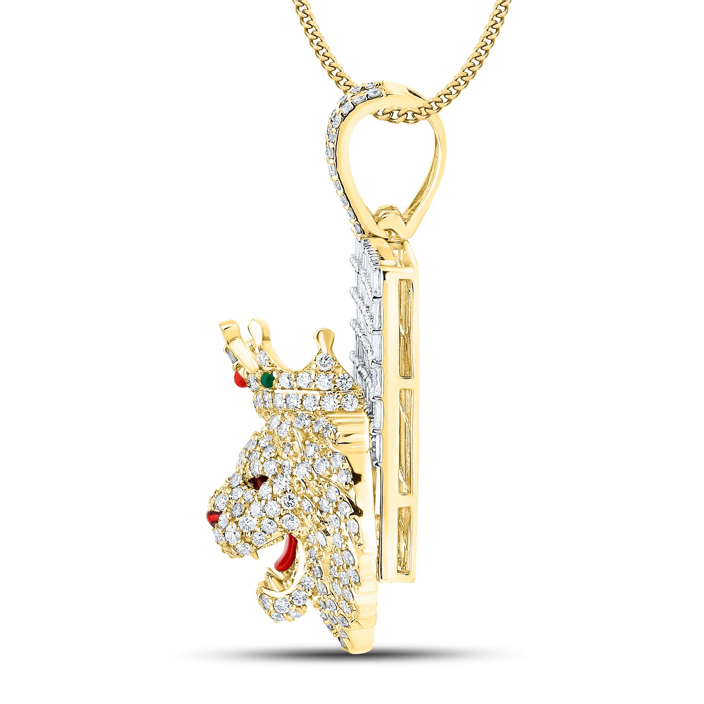 10kt Yellow Gold 3.74 CTW Diamond Lion Charm