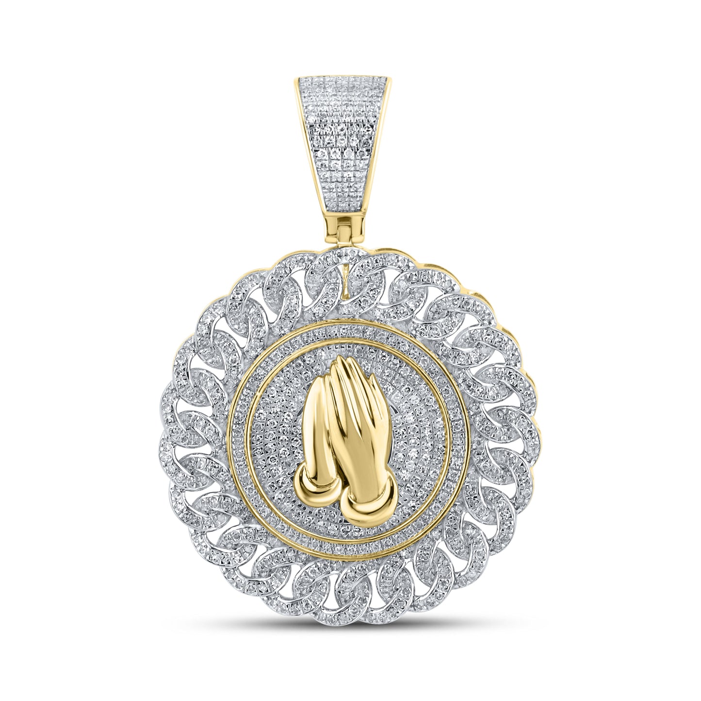 10k yellow gold 1.19 CTW Prayer Diamond Charm