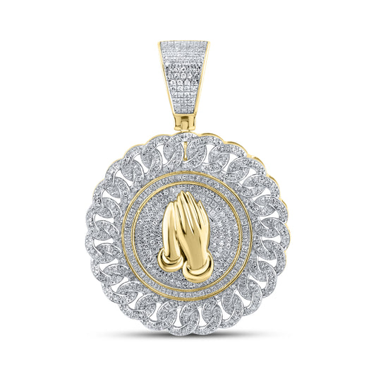 10k yellow gold 1.19 CTW Prayer Diamond Charm