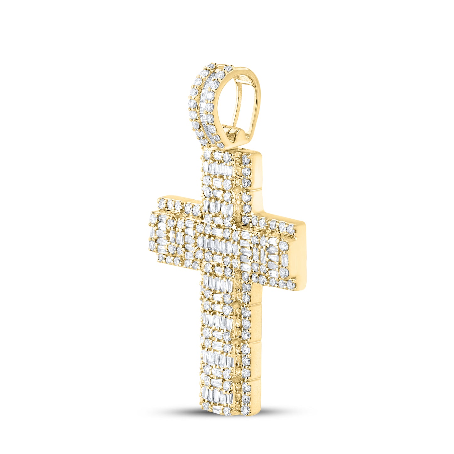 10kt Yellow Gold 1.50 CTW Diamond Cross Charm