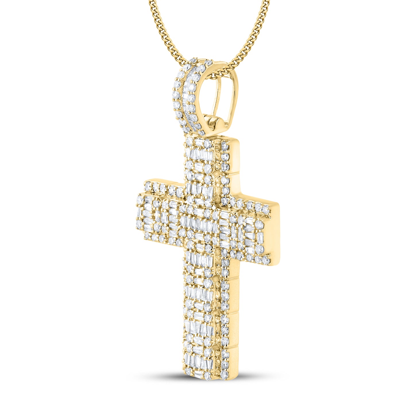 10kt Yellow Gold 1.50 CTW Diamond Cross Charm