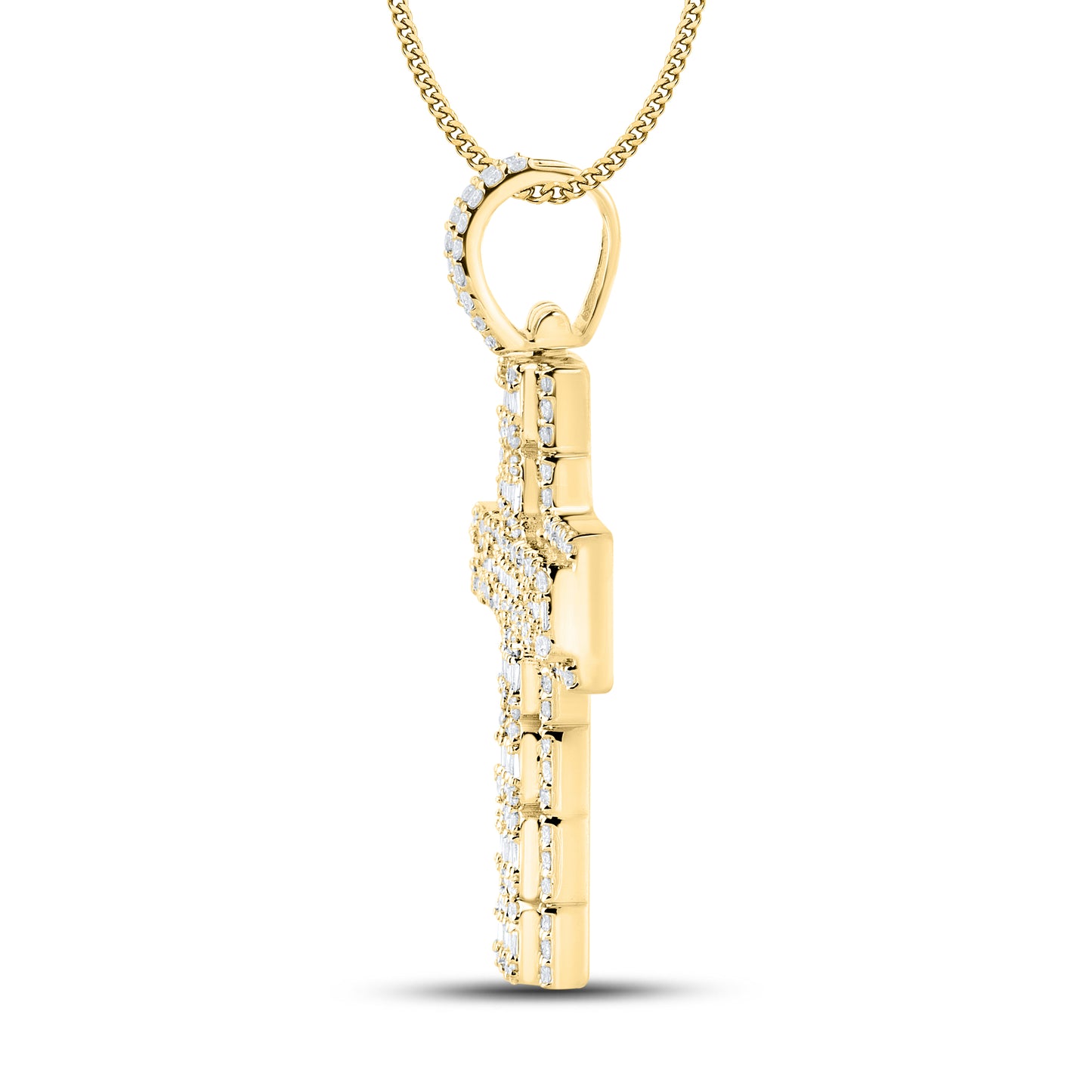 10kt Yellow Gold 1.50 CTW Diamond Cross Charm
