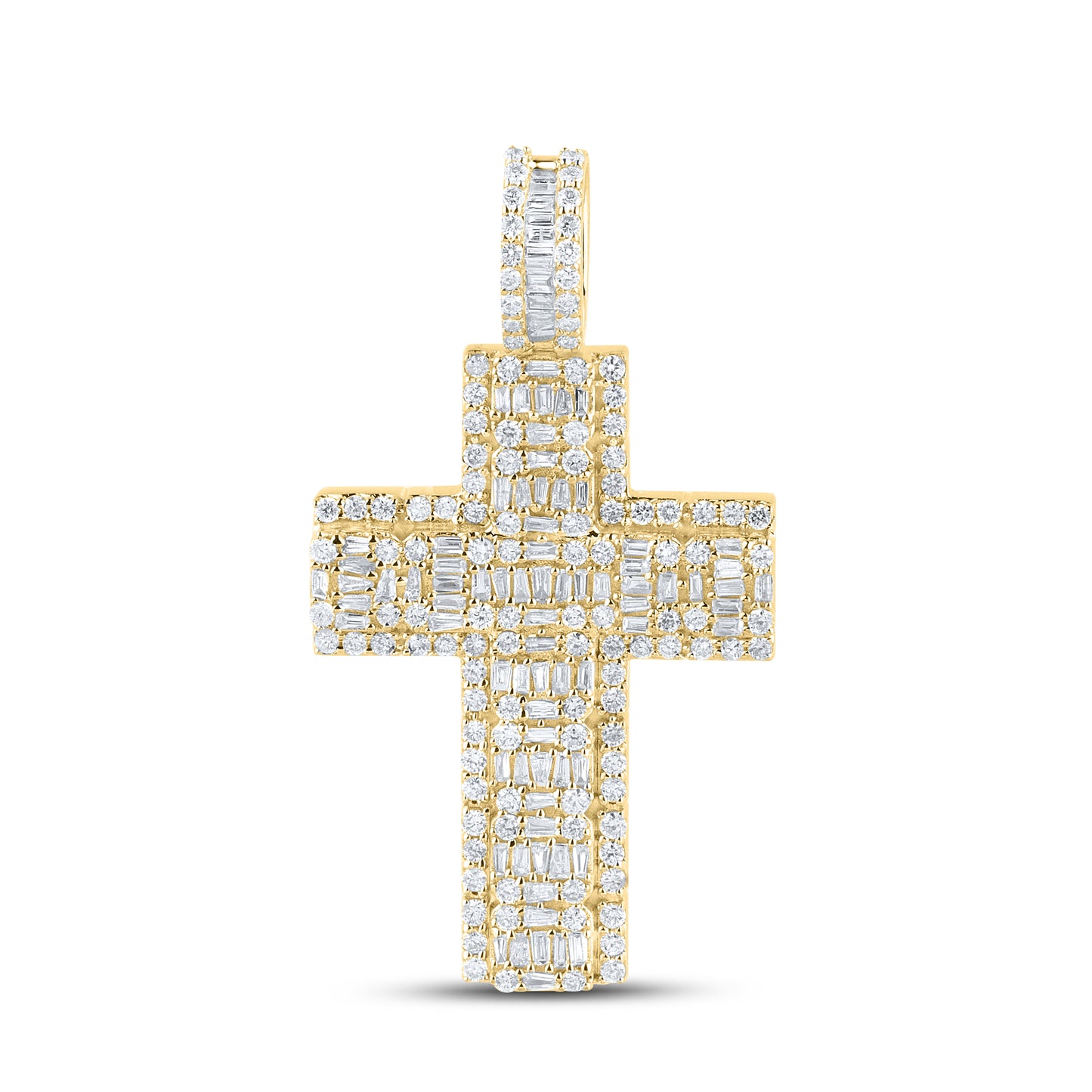 10kt Yellow Gold 1.50 CTW Diamond Cross Charm